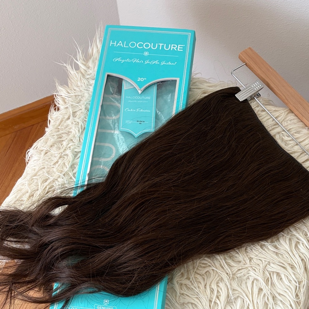 HaloCouture Ori 20” Halo Hair Extension – 100% Remy Human Hair – #2 Brown